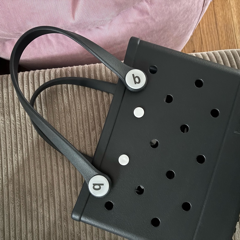 Black Tote Bag with Cutout Design
